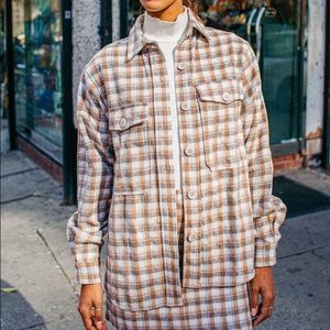 Lulu’s Ode to Cozy Cream Plaid Shirt Jacket